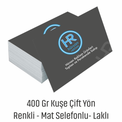 400gR KUŞE ÇİFT YÖN RENKLİ MAT SELEFONLU LAKLI KARTVİZİT