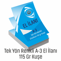 TEK YÖN RENKLİ A-3 EL İLANI