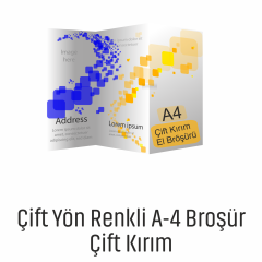 ÇİFT YÖN RENKLİ A-4 ÇİFT KIRIM BROŞÜR